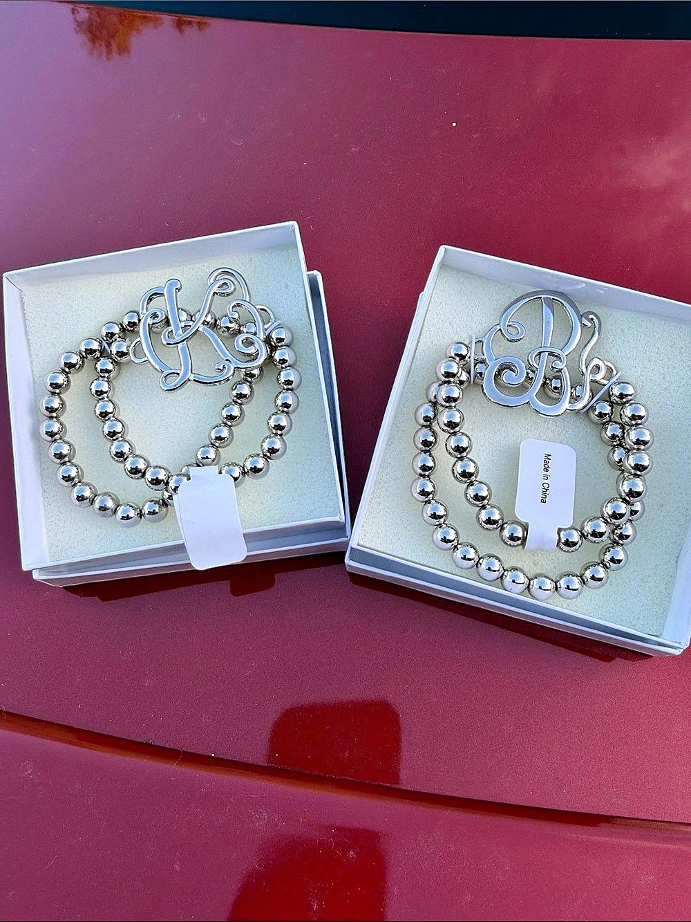 Silver-Tone Monogram Pendant Bracelet NWT Pick One